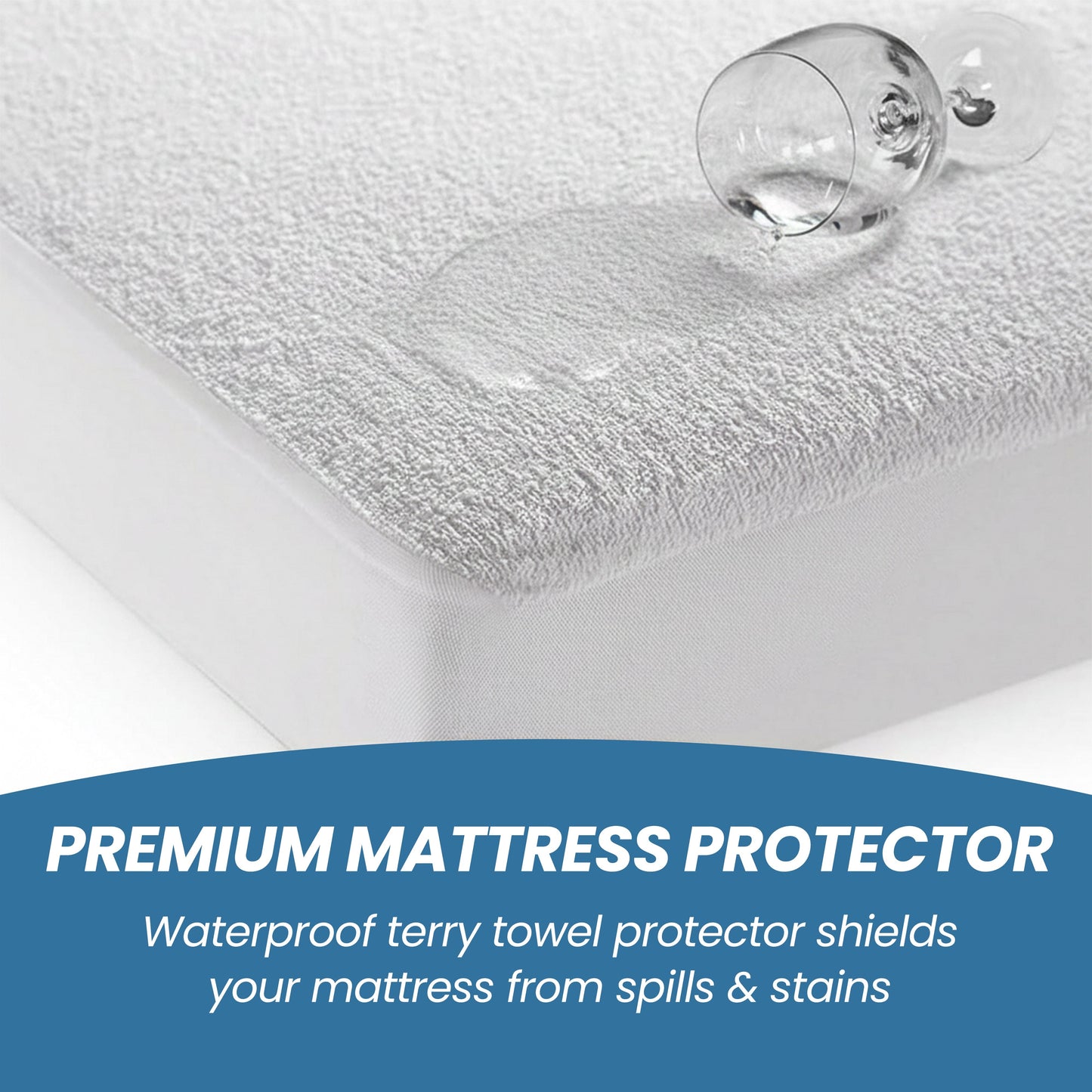 Waterproof Terry Towel Mattress Protector with Deep Skirt Highly Absorbent Noise-Free Comfort Full Bed Size Range OEKO-TEX Certified by OLIVIA ROCCO Mattress Protector