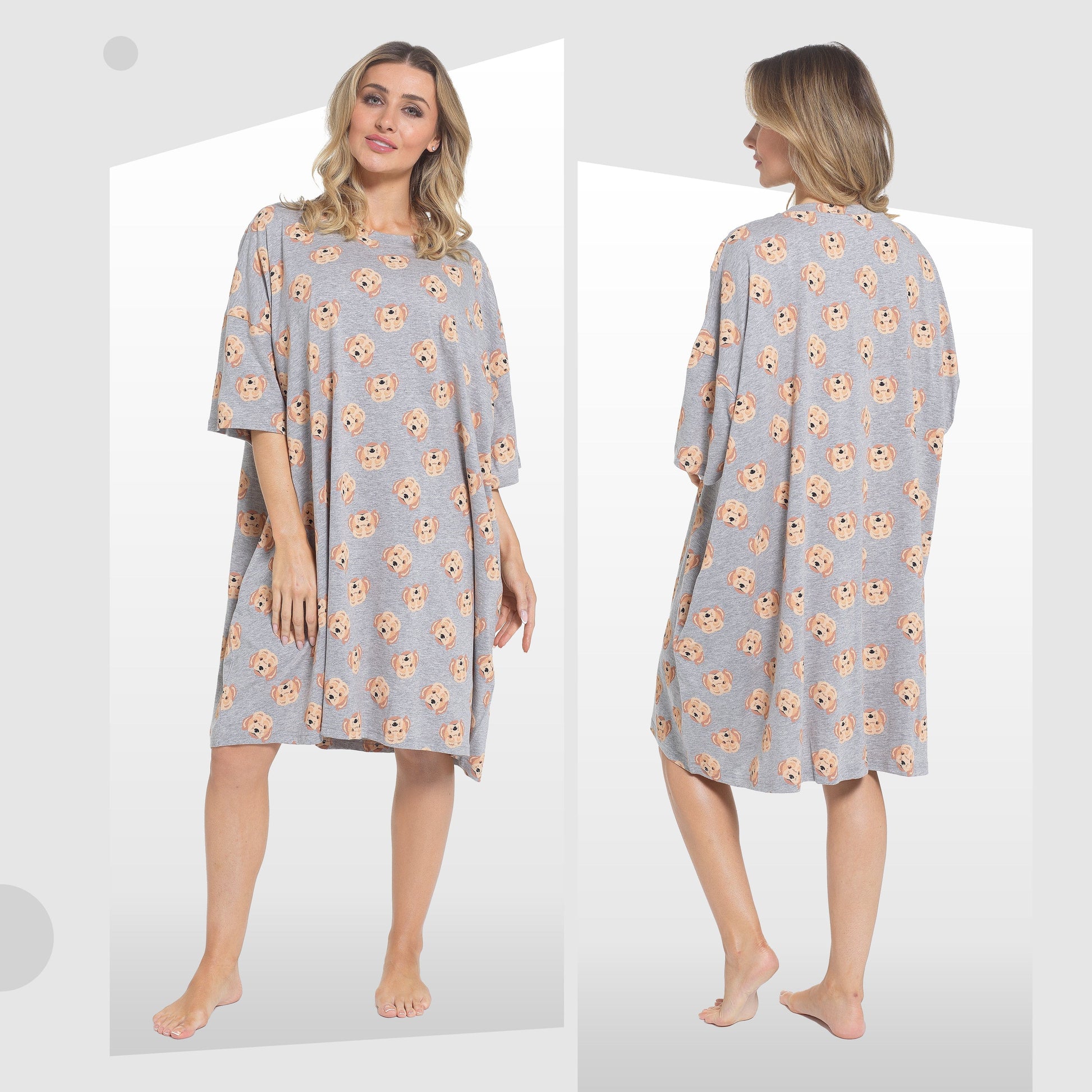 Women's Cockapoo Baggy Nighty Dress Oversized T-Shirt Nighties 100% Cotton Short Sleeved Nightshirt for Ladies by Daisy Dreamer COCKAPOO Daisy Dreamer Night Dress