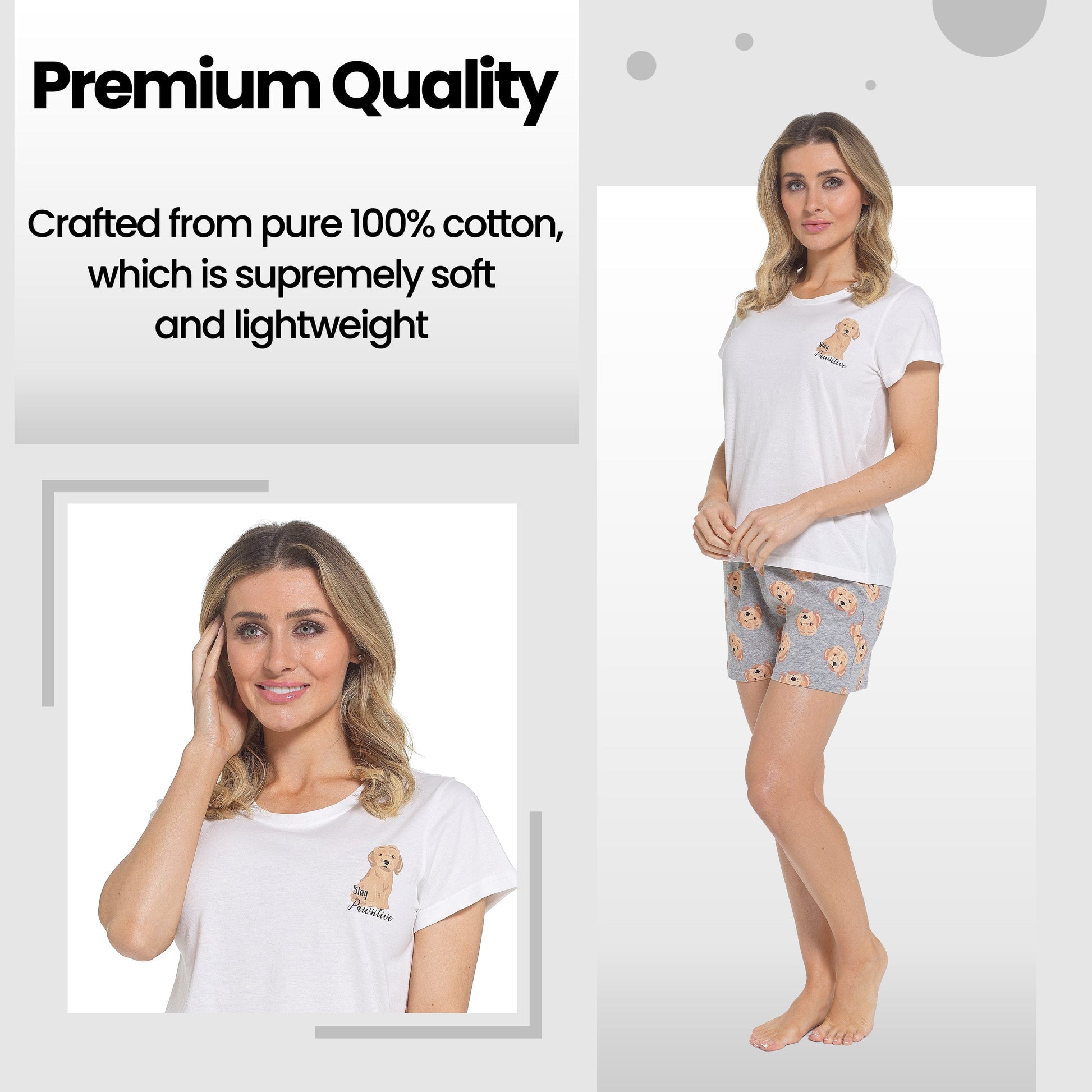 Women's Cockapoo Pyjama Set T-Shirt & Shorts PJs Soft Cotton Loungewear Summer Holiday Sleepwear by Daisy Dreamer Daisy Dreamer Pyjama Set