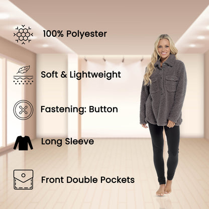 Women's Sherpa Top And Leggings Set, Long Sleeve Comfort Tops And Pyjamas Sets Daisy Dreamer Pyjamas