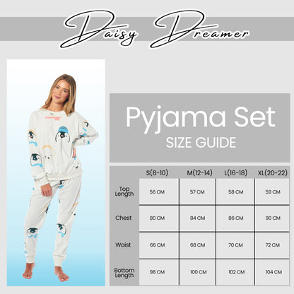Women's Penguins & Polar Bears Soft Fleece Pyjama Set Long Sleeve Animal Print Warm PJs Loungewear Sleepwear for Ladies by Daisy Dreamer Daisy Dreamer Pyjamas