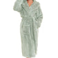 Women's Sage Green Fleece Dressing Gown, Ladies Robes Daisy Dreamer Sleepwear & Loungewear