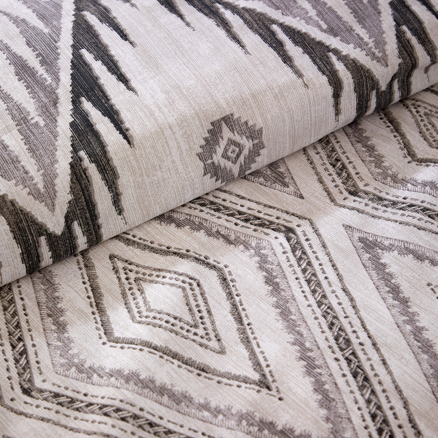 Zermatt Grey 200 Thread Count Cotton Duvet Cover Set Printed Quilt Covers With Pillowcases Bedding Bed Linen Sets by OLIVIA ROCCO Duvet Cover