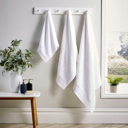 Bamboo Cotton Luxury 600GSM Eco-Friendly Bath Towels Highly Absorbent Durable and Soft Bathroom Essentials in Elegant Colours Designed in England by OLIVIA ROCCO HAND TOWEL / WHITE Towels