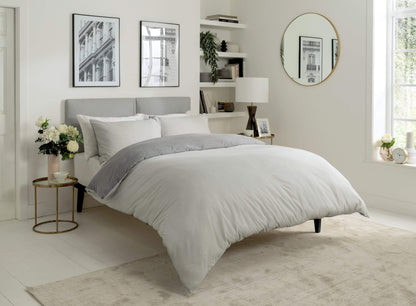 Chambray Reversible Duvet Set Luxurious Cotton Rich Bedding in Elegant Greys and Pinks Available in Single Double and King Sizes by OLIVIA ROCCO Duvet Cover