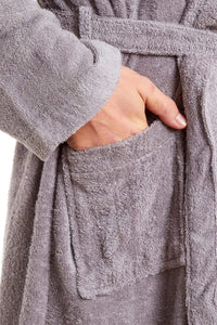 Men's Luxury Bamboo Cotton Hooded Bathrobe Ultra-Soft Towelling Robe for Home Gym and Spa in Multiple Sizes and Colours by Daisy Dreamer Dressing Gown