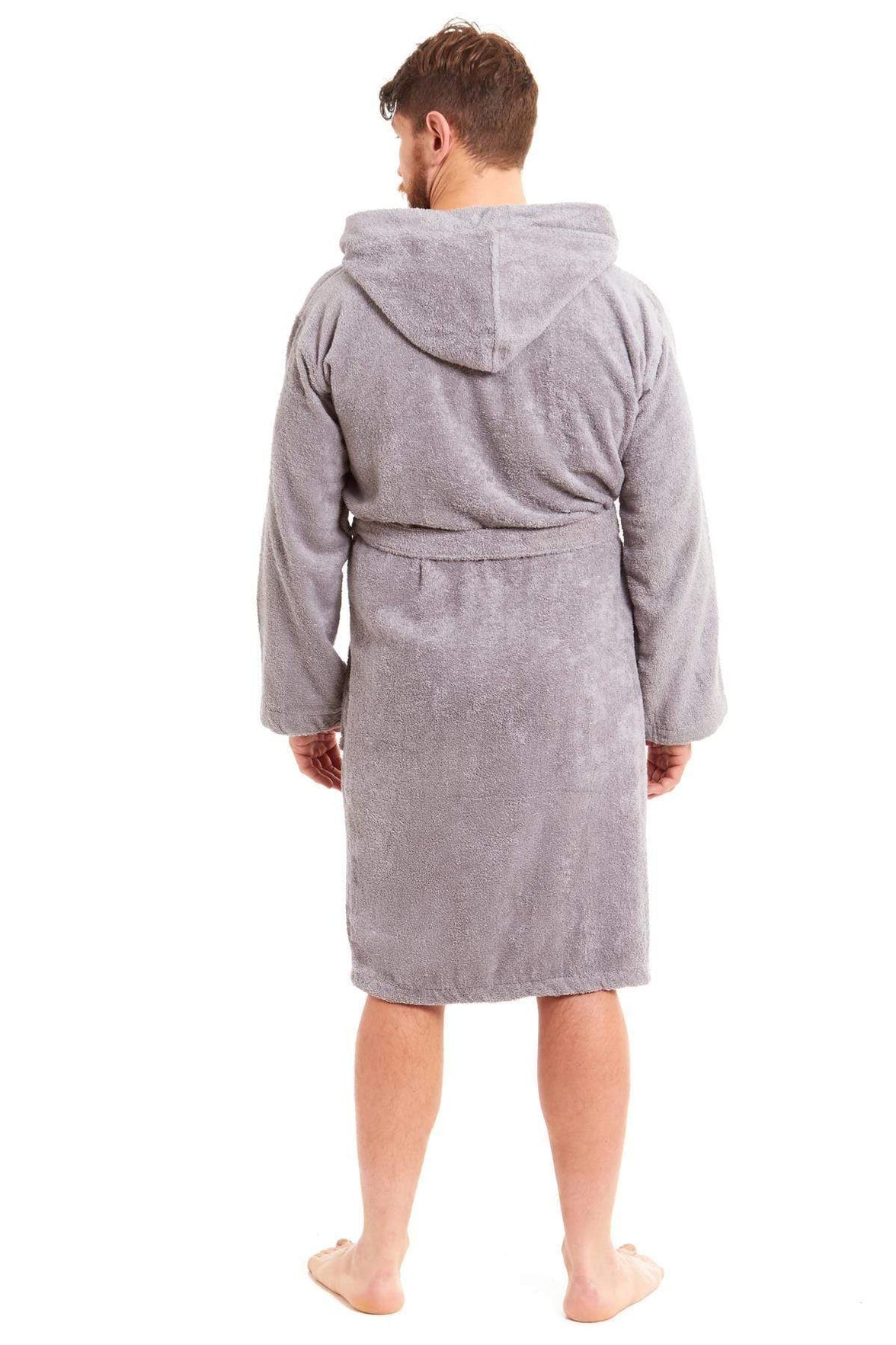 Men's Luxury Bamboo Cotton Hooded Bathrobe Ultra-Soft Towelling Robe for Home Gym and Spa in Multiple Sizes and Colours by Daisy Dreamer Dressing Gown