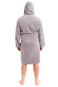Men's Luxury Bamboo Cotton Hooded Bathrobe Ultra-Soft Towelling Robe for Home Gym and Spa in Multiple Sizes and Colours by Daisy Dreamer Dressing Gown