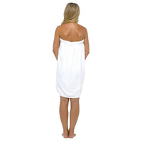 Ladies Terry Towelling Cotton Sarong Towel Wrap with Adjustable Fit and Pocket for Shower Spa Gym and Beach by Daisy Dreamer Robe