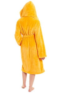 Women's Ultra-Soft Hooded Plush Fleece Dressing Gown Warm Velvet Bathrobe for Lounging and Relaxing in Winter by Daisy Dreamer Dressing Gown