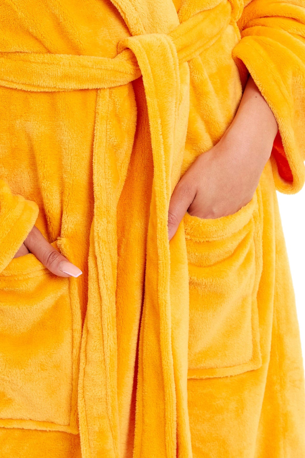 Women's Ultra-Soft Hooded Plush Fleece Dressing Gown Warm Velvet Bathrobe for Lounging and Relaxing in Winter by Daisy Dreamer Dressing Gown