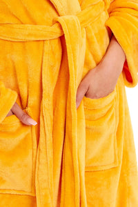 Women's Ultra-Soft Hooded Plush Fleece Dressing Gown Warm Velvet Bathrobe for Lounging and Relaxing in Winter by Daisy Dreamer Dressing Gown