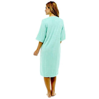 Women's Soft Fluffy Terry Towelling Zip Through Bathrobe 100 Percent Cotton Ultra Absorbent Post-Bath Lounge Wear UK Sizes 8-22 by Daisy Dreamer Dressing Gown