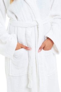 Women's Bamboo Cotton Hooded Towelling Robe Luxurious Ultra Absorbent Bath Spa Loungewear in Multiple Sizes and Colours by Daisy Dreamer Dressing Gown