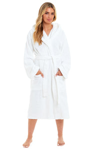 Women's Bamboo Cotton Hooded Towelling Robe Luxurious Ultra Absorbent Bath Spa Loungewear in Multiple Sizes and Colours by Daisy Dreamer Dressing Gown