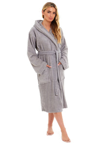 Women's Bamboo Cotton Hooded Towelling Robe Luxurious Ultra Absorbent Bath Spa Loungewear in Multiple Sizes and Colours by Daisy Dreamer Dressing Gown