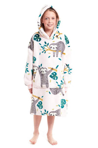 Kids Oversized Hooded Fleece Blanket Ultra-Soft Sherpa Fur with Elastic Cuffs and Double Pocket for Ages 8-15 by Daisy Dreamer Hooded Blanket