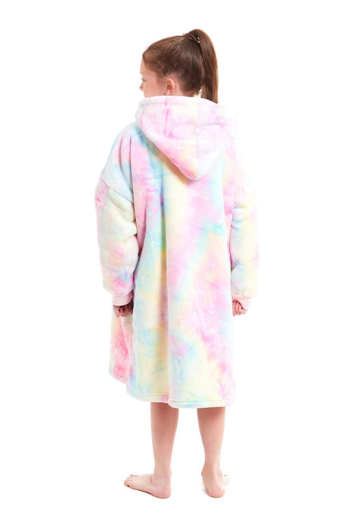 Kids Oversized Hooded Fleece Blanket Ultra-Soft Sherpa Fur with Elastic Cuffs and Double Pocket for Ages 8-15 by Daisy Dreamer Hooded Blanket