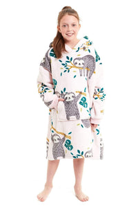 Kids Oversized Hooded Fleece Blanket Ultra-Soft Sherpa Fur with Elastic Cuffs and Double Pocket for Ages 8-15 by Daisy Dreamer Hooded Blanket