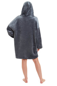 Oversized Reversible Sherpa and Plush Fleece Hooded Blanket Grey and Pink Ultimate Warmth and Comfort Hoodie for Adults and Kids by Daisy Dreamer Hooded Blanket