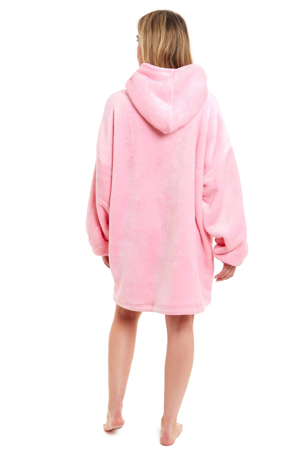 Oversized Reversible Sherpa and Plush Fleece Hooded Blanket Grey and Pink Ultimate Warmth and Comfort Hoodie for Adults and Kids by Daisy Dreamer Hooded Blanket