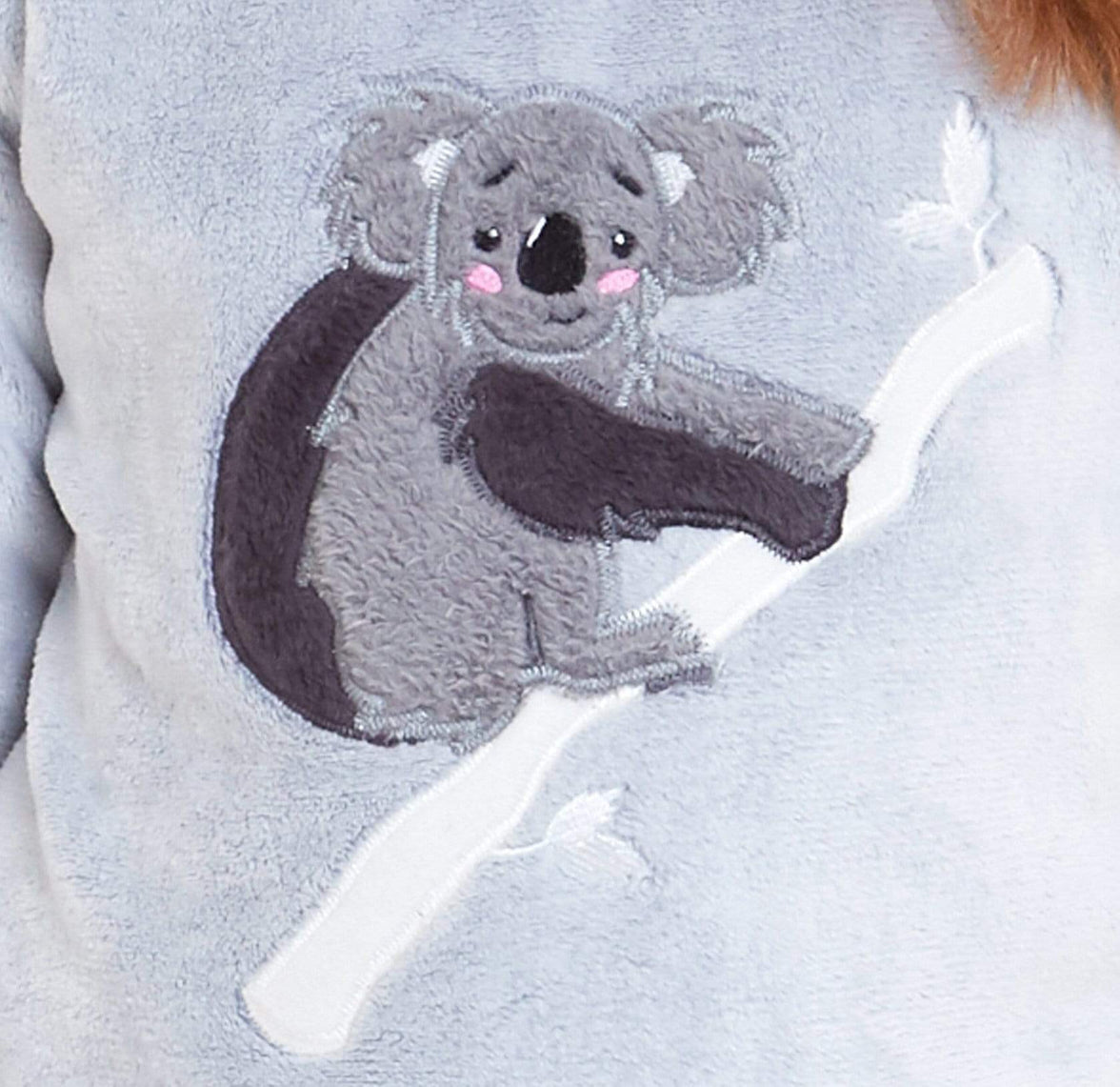 Matching Mother Daughter Koala Bear Hooded Pyjama Set Soft Plush Fleece Flannel Loungewear Nightwear for Women and Girls by Daisy Dreamer Pyjamas