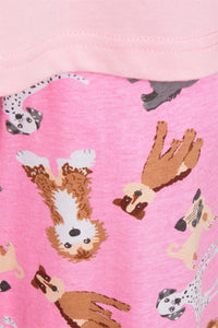 Ladies Pink Dog Print Jersey Cotton Pajama Set Soft Cozy Long Sleeve Women's Nightwear Sleepwear Loungewear Multiple Sizes by Daisy Dreamer Pyjamas