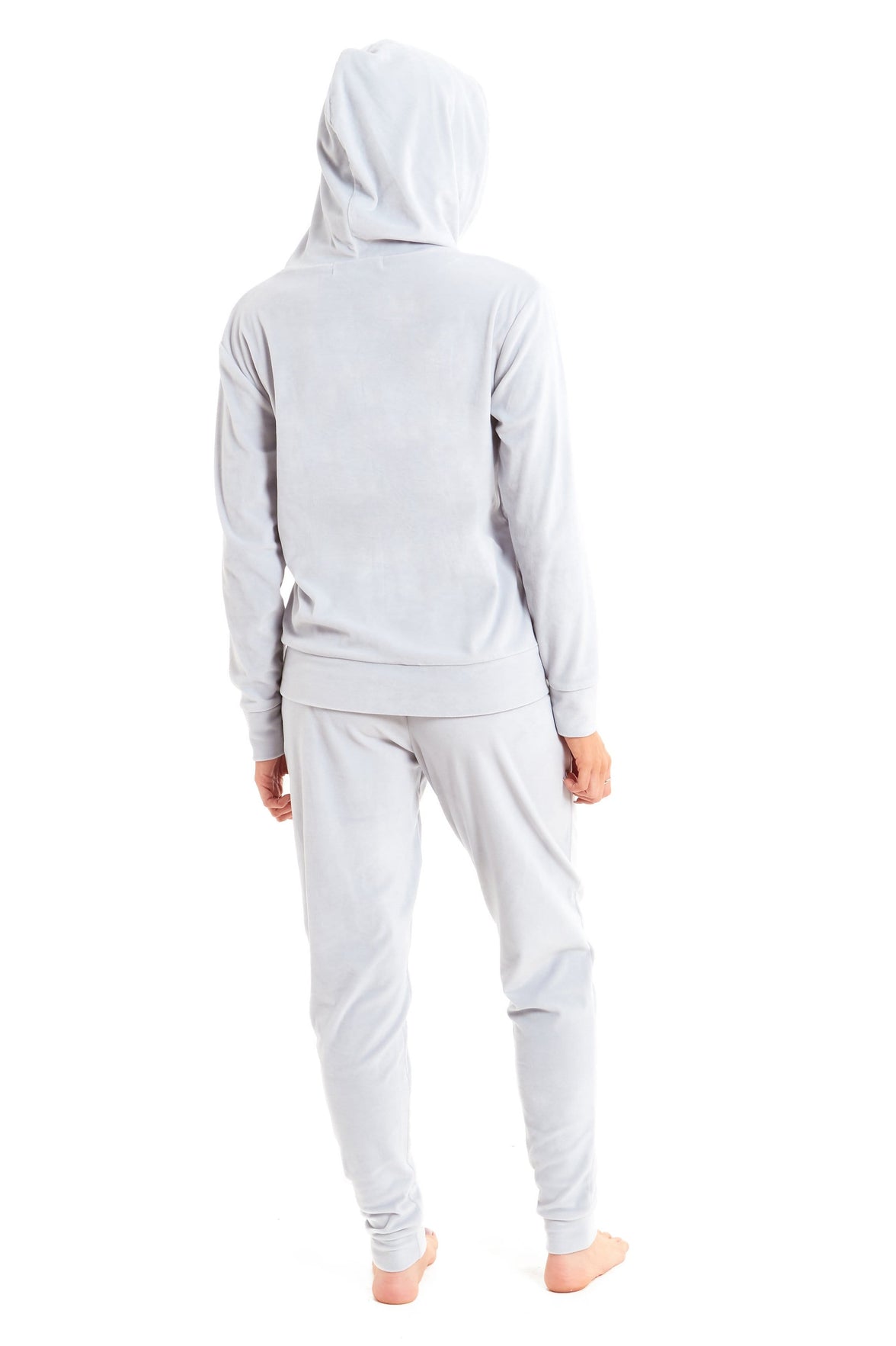 Women's Hooded Velour Lounge Set with Zipped Top and Elasticated Waistband Comfortable Stretchable Nightwear UK Sizes 8-22 by Daisy Dreamer Pyjamas