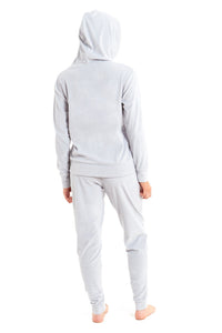 Women's Hooded Velour Lounge Set with Zipped Top and Elasticated Waistband Comfortable Stretchable Nightwear UK Sizes 8-22 by Daisy Dreamer Pyjamas