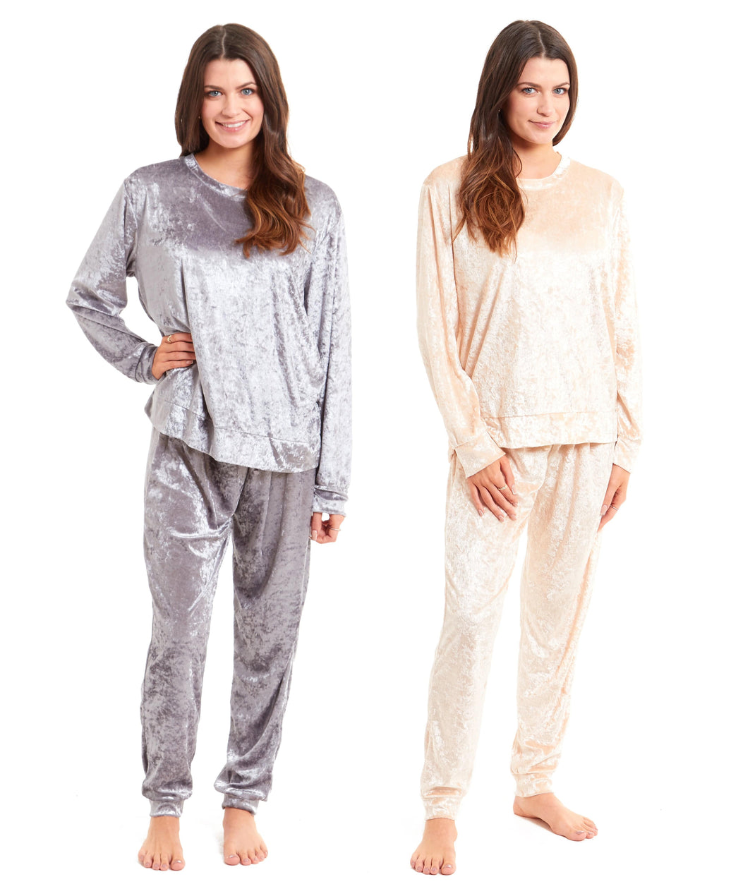 Women's Crushed Velvet Pyjama Set Soft Comfortable Loungewear Top and Pants Perfect Luxurious Nightwear Gift in Multiple Sizes and Elegant Colours by Daisy Dreamer Pyjamas