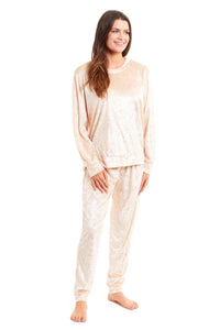 Women's Crushed Velvet Pyjama Set Soft Comfortable Loungewear Top and Pants Perfect Luxurious Nightwear Gift in Multiple Sizes and Elegant Colours by Daisy Dreamer Pyjamas