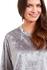 Women's Crushed Velvet Pyjama Set Soft Comfortable Loungewear Top and Pants Perfect Luxurious Nightwear Gift in Multiple Sizes and Elegant Colours by Daisy Dreamer Pyjamas