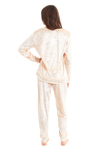 Women's Crushed Velvet Pyjama Set Soft Comfortable Loungewear Top and Pants Perfect Luxurious Nightwear Gift in Multiple Sizes and Elegant Colours by Daisy Dreamer Pyjamas