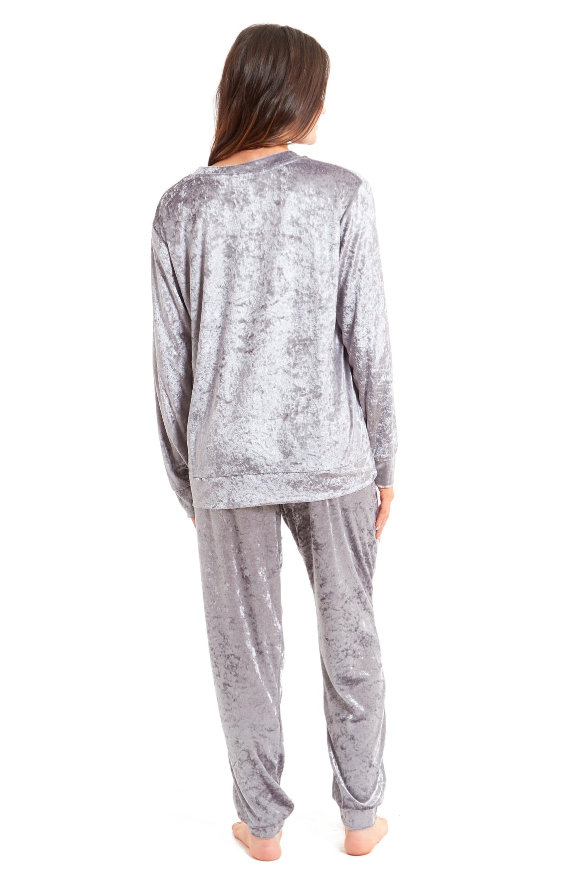 Women's Crushed Velvet Pyjama Set Soft Comfortable Loungewear Top and Pants Perfect Luxurious Nightwear Gift in Multiple Sizes and Elegant Colours by Daisy Dreamer Pyjamas