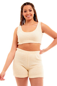 Women's Super Soft Teddy Fleece Tank Top and Shorts Loungewear Set for All-Year Comfort by Daisy Dreamer Pyjamas