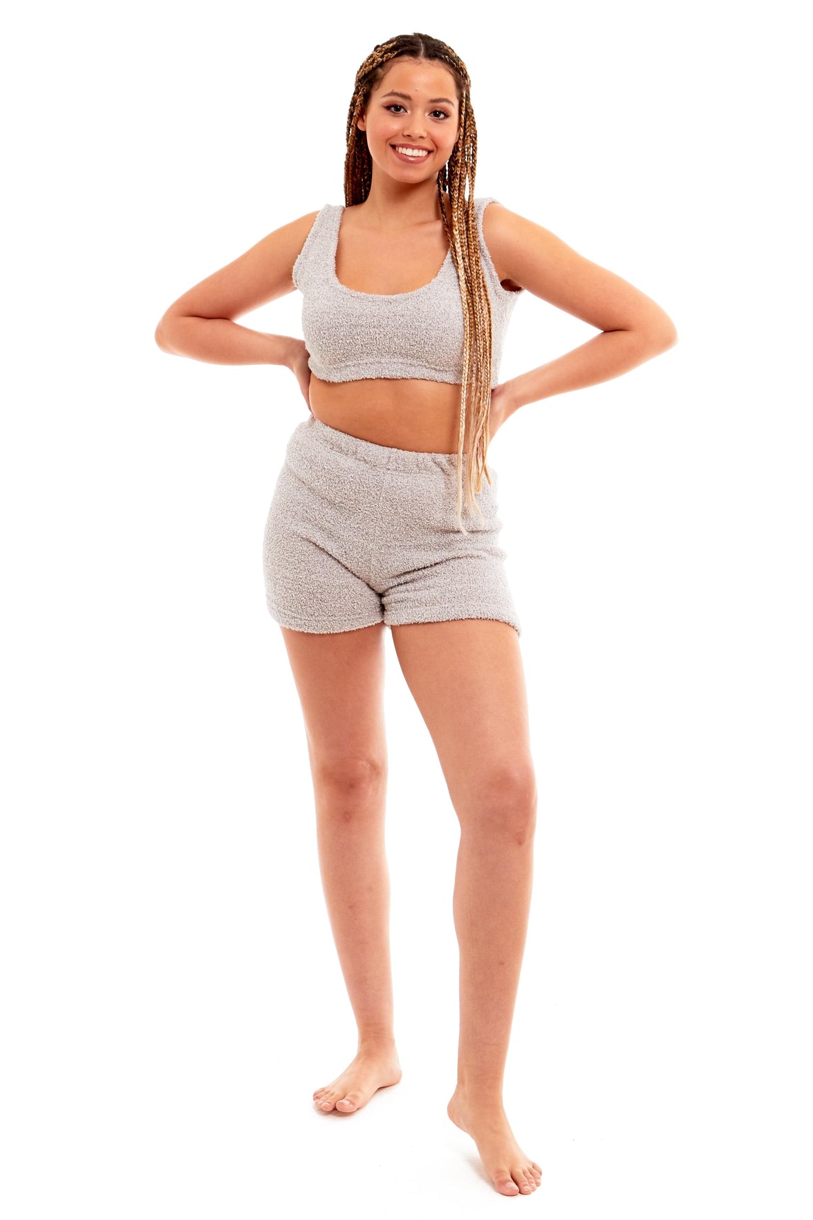 Women's Super Soft Teddy Fleece Tank Top and Shorts Loungewear Set for All-Year Comfort by Daisy Dreamer Pyjamas