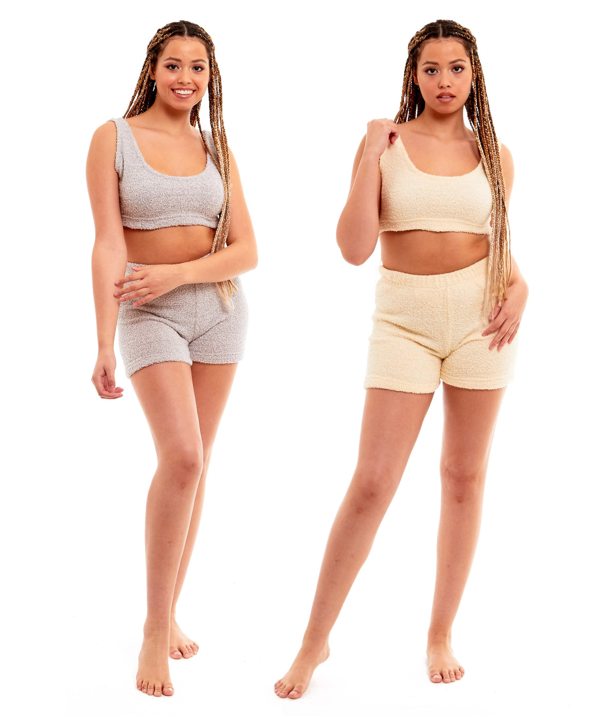 Women's Super Soft Teddy Fleece Tank Top and Shorts Loungewear Set for All-Year Comfort by Daisy Dreamer Pyjamas