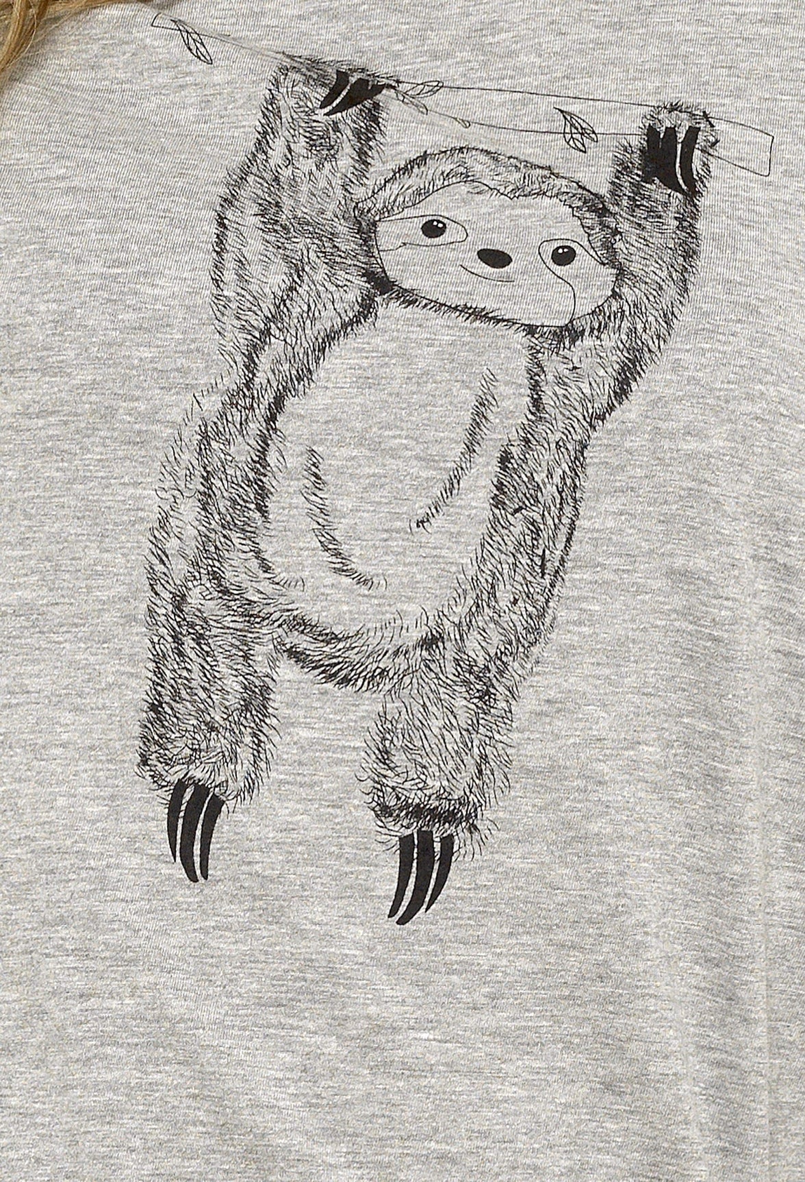 Women's Grey Cotton Pyjama Set with Lazy Sloth Design Long Sleeve Comfortable Sleepwear Cute Nightwear Ideal Gift for Her by Daisy Dreamer Pyjamas