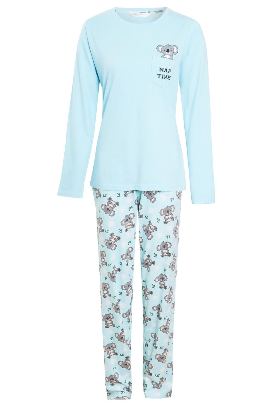 Women's 100% Cotton Koala Bear Pyjama Set Soft Breathable Nightwear PJs with Elasticated Waistband Cute Sleepwear Loungewear Perfect Gift by Daisy Dreamer SMALL | UK 8-10 Pyjamas