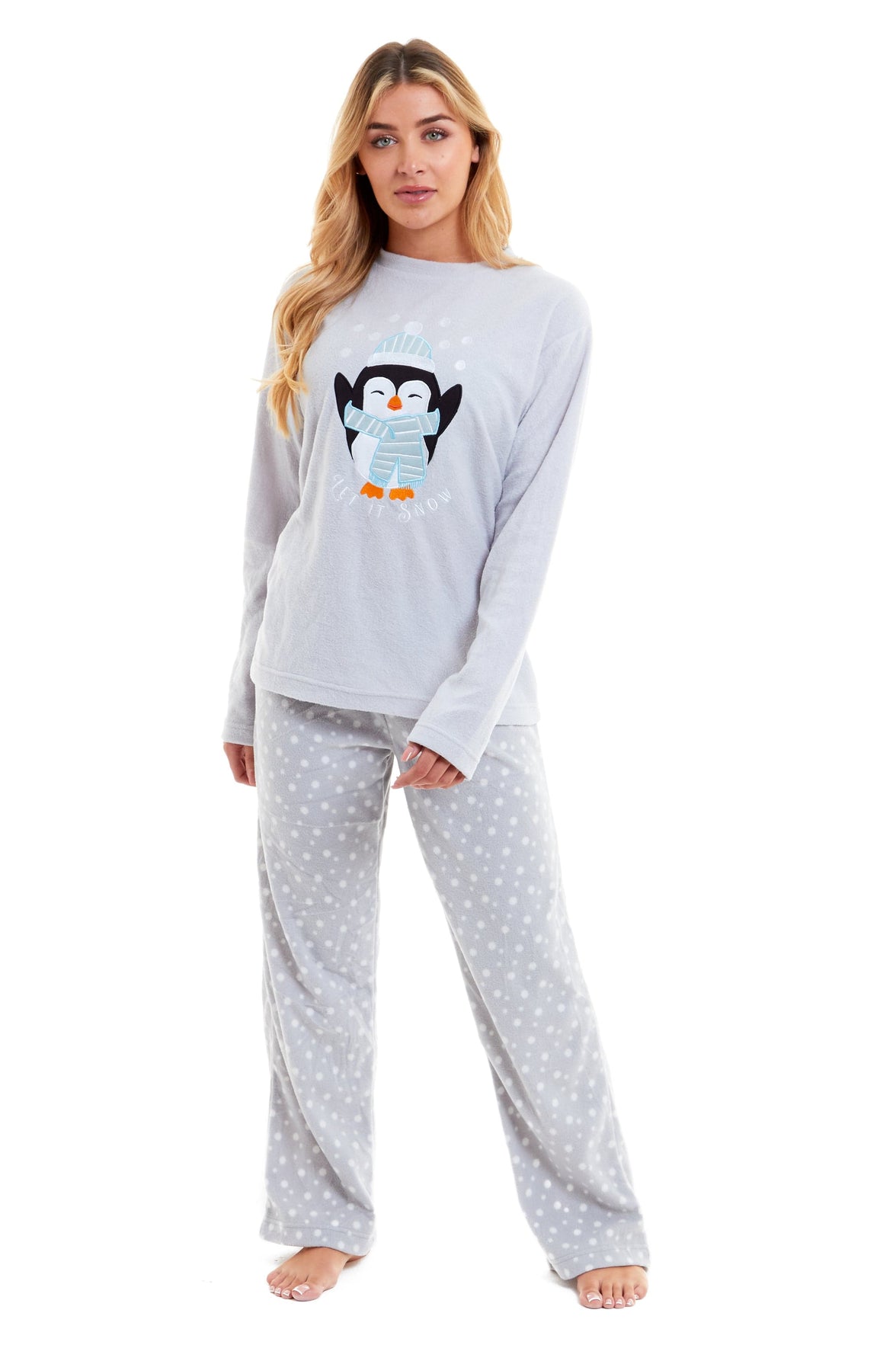 Women's Polar Fleece Penguin Pyjama Set Soft Warm Winter Lounge Wear Boutique Nightwear Ideal Christmas Gift Available in Multiple Sizes by Daisy Dreamer Pyjamas