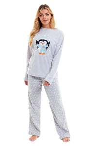 Women's Polar Fleece Penguin Pyjama Set Soft Warm Winter Lounge Wear Boutique Nightwear Ideal Christmas Gift Available in Multiple Sizes by Daisy Dreamer Pyjamas