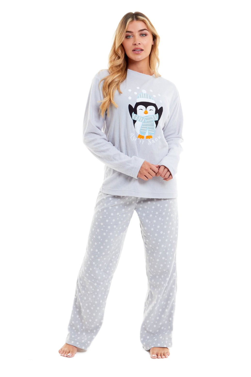 Women's Polar Fleece Penguin Pyjama Set Soft Warm Winter Lounge Wear Boutique Nightwear Ideal Christmas Gift Available in Multiple Sizes by Daisy Dreamer SMALL | UK 8-10 Pyjamas