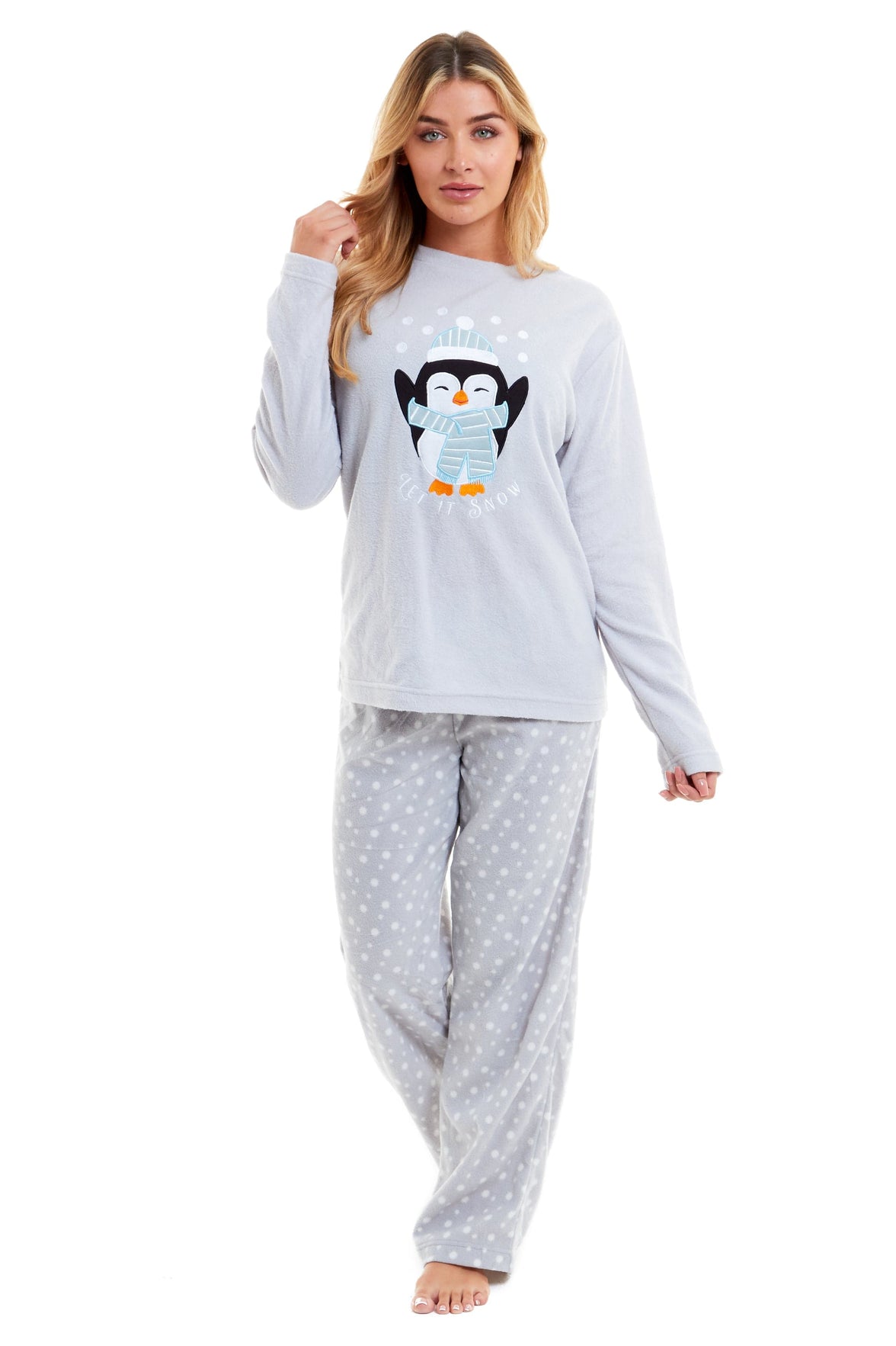Women's Polar Fleece Penguin Pyjama Set Soft Warm Winter Lounge Wear Boutique Nightwear Ideal Christmas Gift Available in Multiple Sizes by Daisy Dreamer Pyjamas