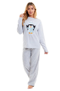 Women's Polar Fleece Penguin Pyjama Set Soft Warm Winter Lounge Wear Boutique Nightwear Ideal Christmas Gift Available in Multiple Sizes by Daisy Dreamer Pyjamas