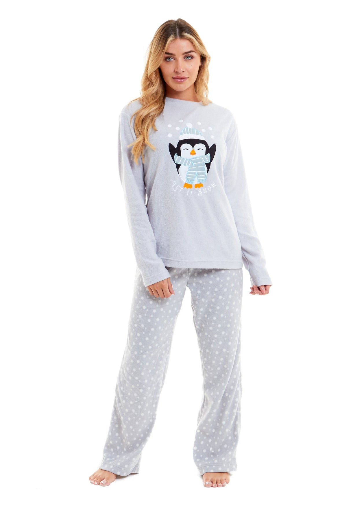 Women's Polar Fleece Penguin Pyjama Set Soft Warm Winter Lounge Wear Boutique Nightwear Ideal Christmas Gift Available in Multiple Sizes by Daisy Dreamer Pyjamas