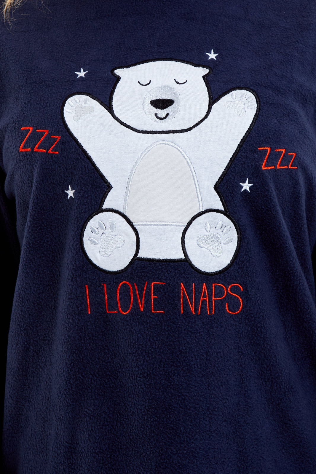 Women's Polar Bear Fleece Pyjama Set Soft Warm Winter Sleepwear Festive Christmas Gift Nightwear by Daisy Dreamer Pyjamas