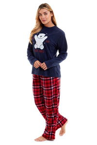 Women's Polar Bear Fleece Pyjama Set Soft Warm Winter Sleepwear Festive Christmas Gift Nightwear by Daisy Dreamer Pyjamas