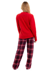 Women's Polar Fleece Pyjama Set with Festive Reindeer Pattern Ultra-Soft Winter Nights and Christmas Gifts Loungewear by Daisy Dreamer Pyjamas
