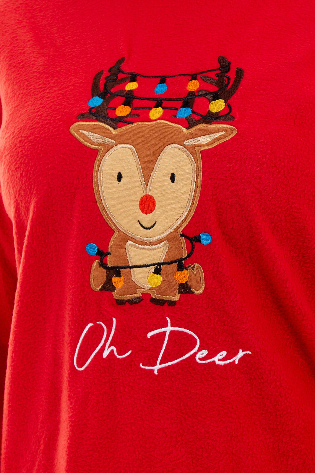 Women's Polar Fleece Pyjama Set with Festive Reindeer Pattern Ultra-Soft Winter Nights and Christmas Gifts Loungewear by Daisy Dreamer Pyjamas