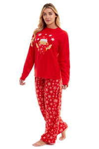 Women's Ultra Soft Polar Fleece Pyjama Set with Festive Robin Design Warm Winter Nightwear Comfortable Loungewear Christmas Gift by Daisy Dreamer Pyjamas